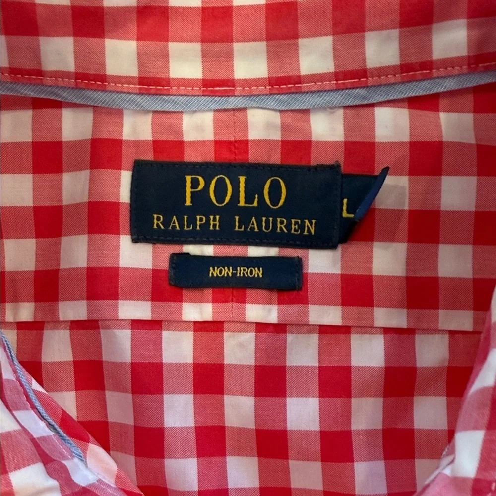 Polo by Ralph Lauren Pink and White Checkered Shirt Large